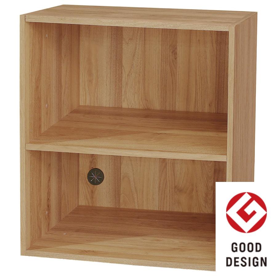 Nクリック 簡単組立て カラーボックス ディープ ワイド2段(ライト