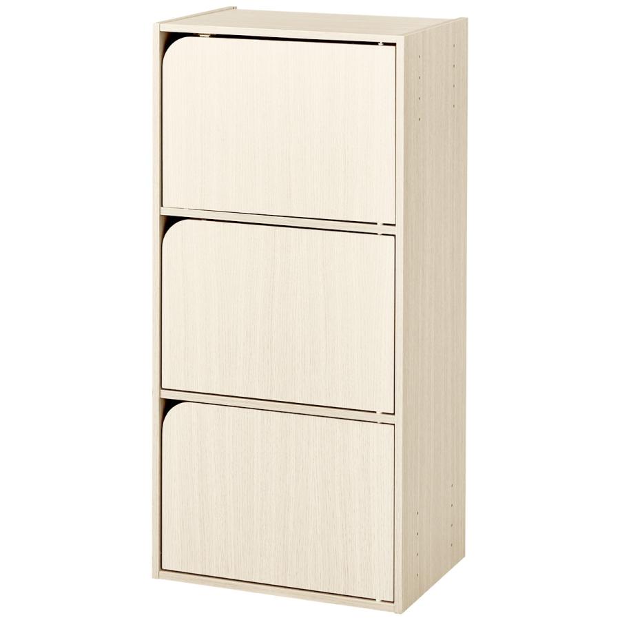 ニトリ（NITORI） 連結できるカラーボックス Nカラボ 扉付き 3段