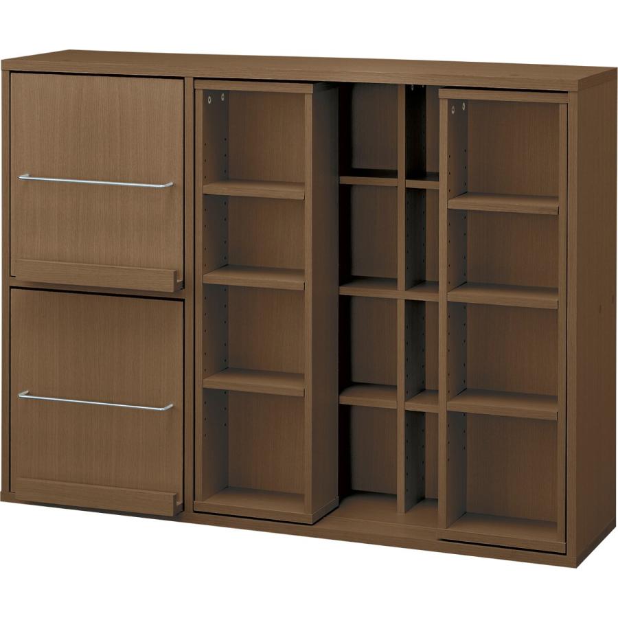 ニトリ（NITORI） スライド本棚(テイルD120 MBR) 書棚 ラック シェルフ