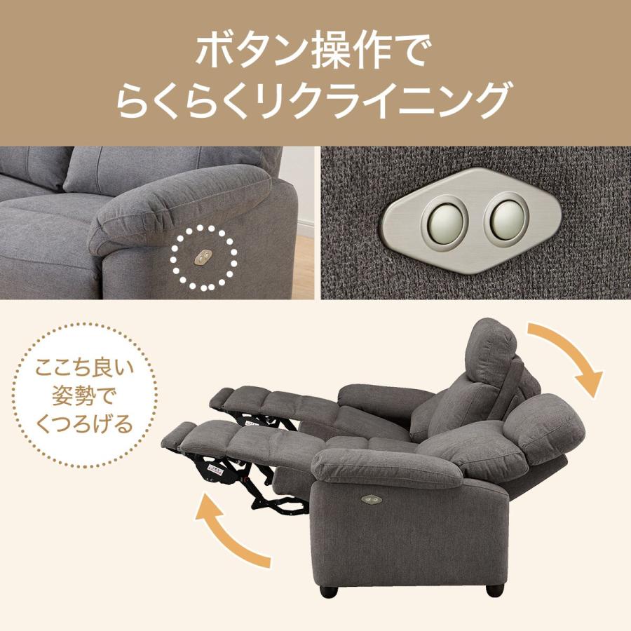 ニトリ（NITORI） ソファー ソファ 2人掛け 電動布張りリクライニング