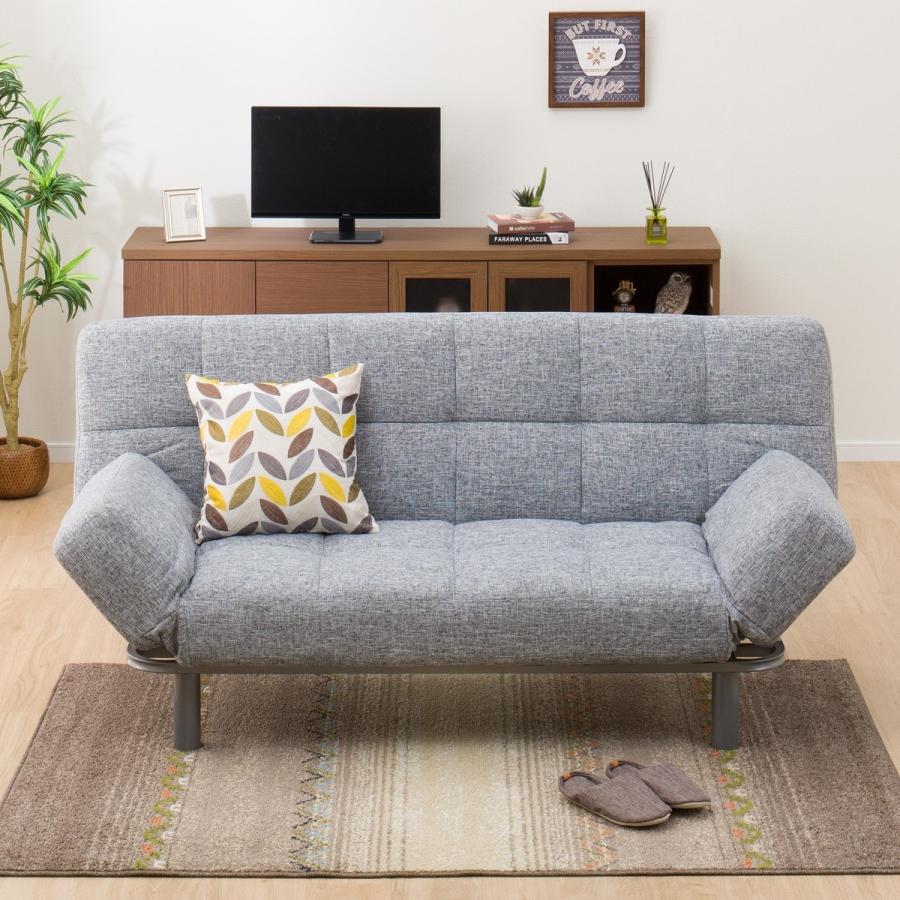 ニトリ（NITORI） 背もたれと肘掛けが動くソファベッド (マークスAM GY