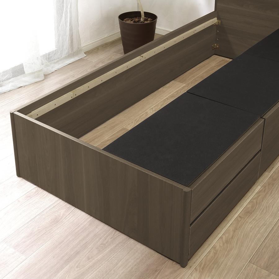 ニトリ（NITORI） シングル 豊富な収納力のチェストベッド (ダーク