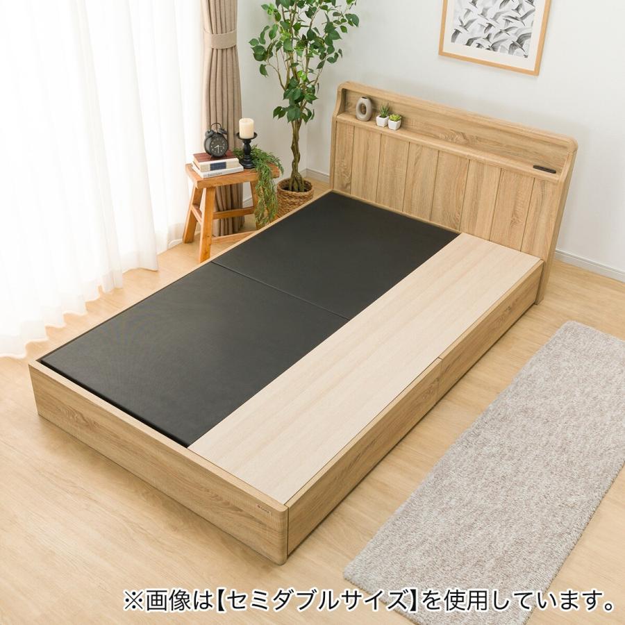 ニトリ（NITORI） ベッド ダブル アンティーク調 棚付きベッドフレーム