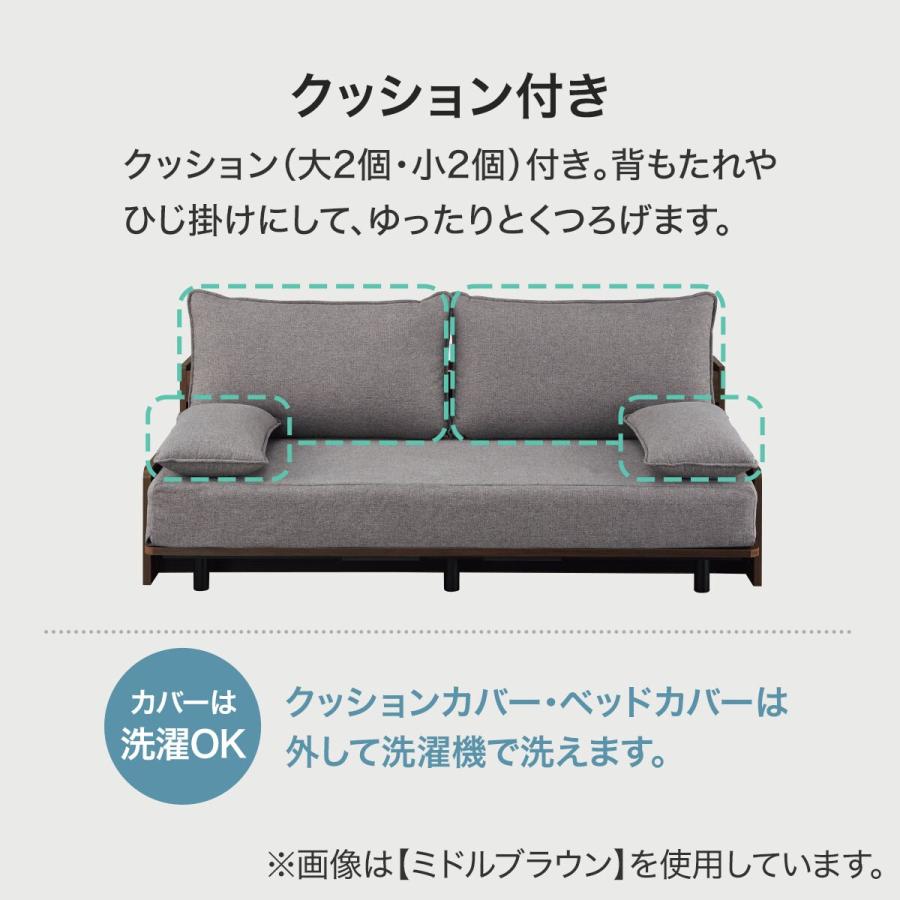 ニトリ（NITORI） 3Way ベッドソファ(B2 MGY/MBR) ニトリ期間限定：4/6