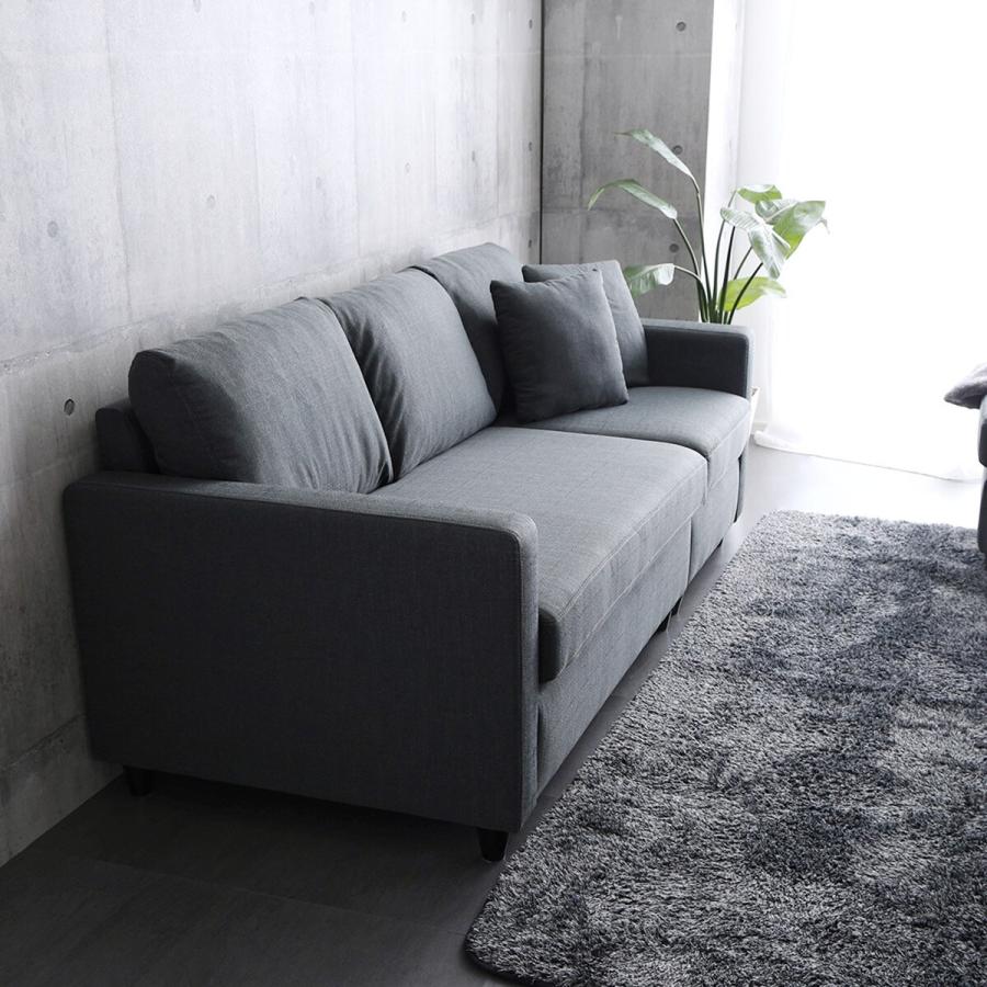 ニトリ（NITORI） カウチソファ (HT 3P CGY) ソファー ソファ 3人掛け