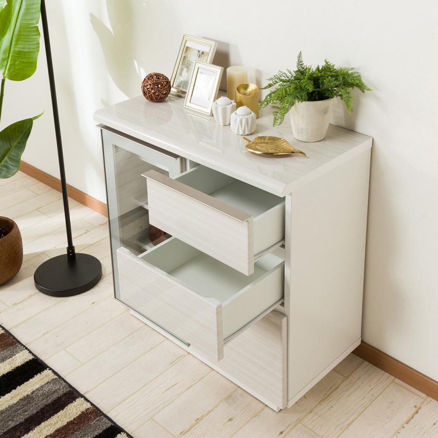 ニトリ（NITORI） サイドボード(ポスティア80 WH) キャビネット ミドル