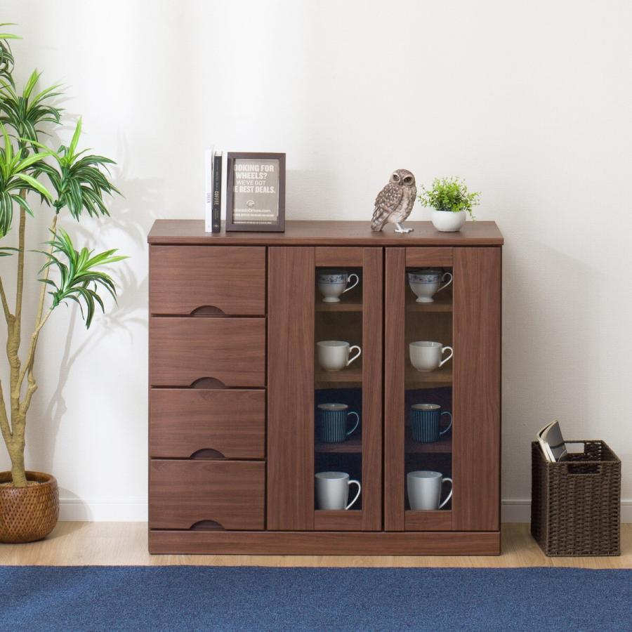 ニトリ（NITORI） サイドボード(IS01 90SB MBR) キャビネット ミドル