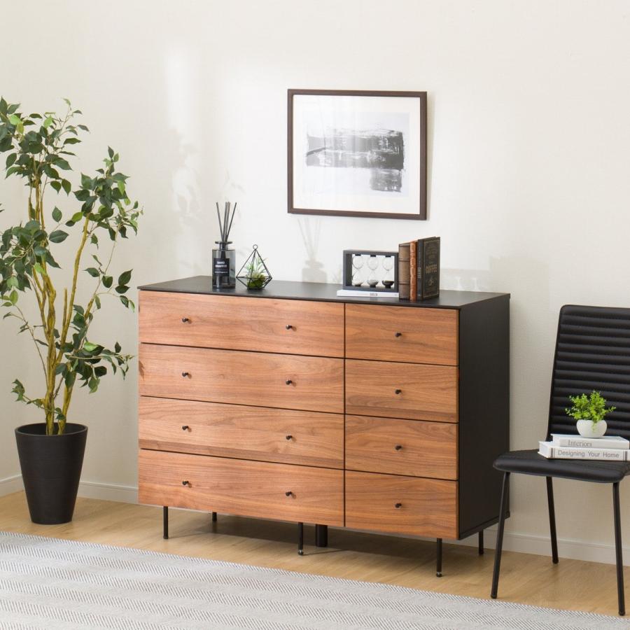 ニトリ（NITORI） ローチェスト(モリーナ2 120-4 MBR/BK) タンス