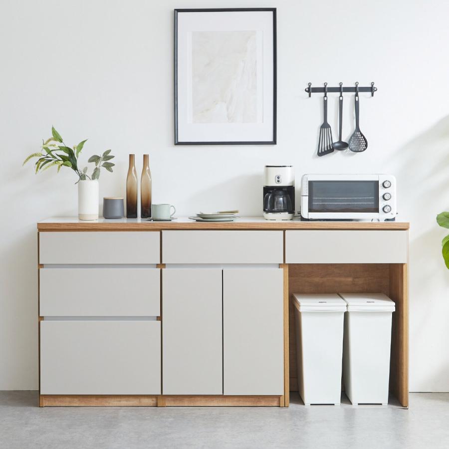 ニトリ（NITORI） キッチン収納カウンター (幅180cm 引き出し+開き扉+