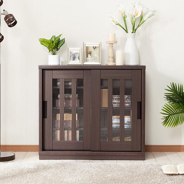 ニトリ（NITORI） サイドボード(アカツキ 90 DBR) キャビネット ミドル