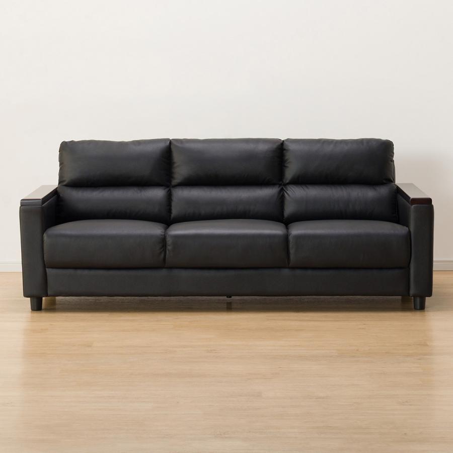 ニトリ（NITORI） 3人掛け本革ソファ(レグノ 本革 BK)ニトリ : ニトリ