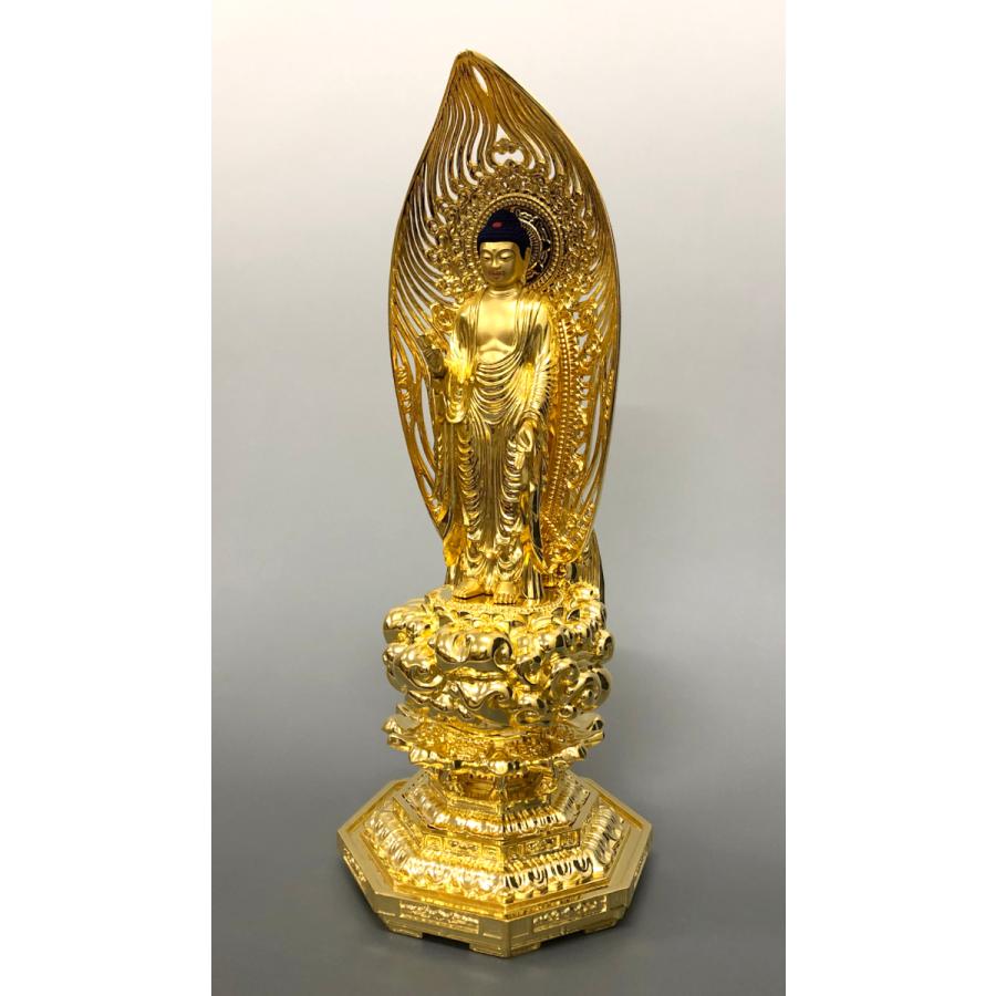 特別仕立 阿弥陀如来 7寸 金箔 来迎雲 舟型水煙光背 G-8 : 十八羅かん