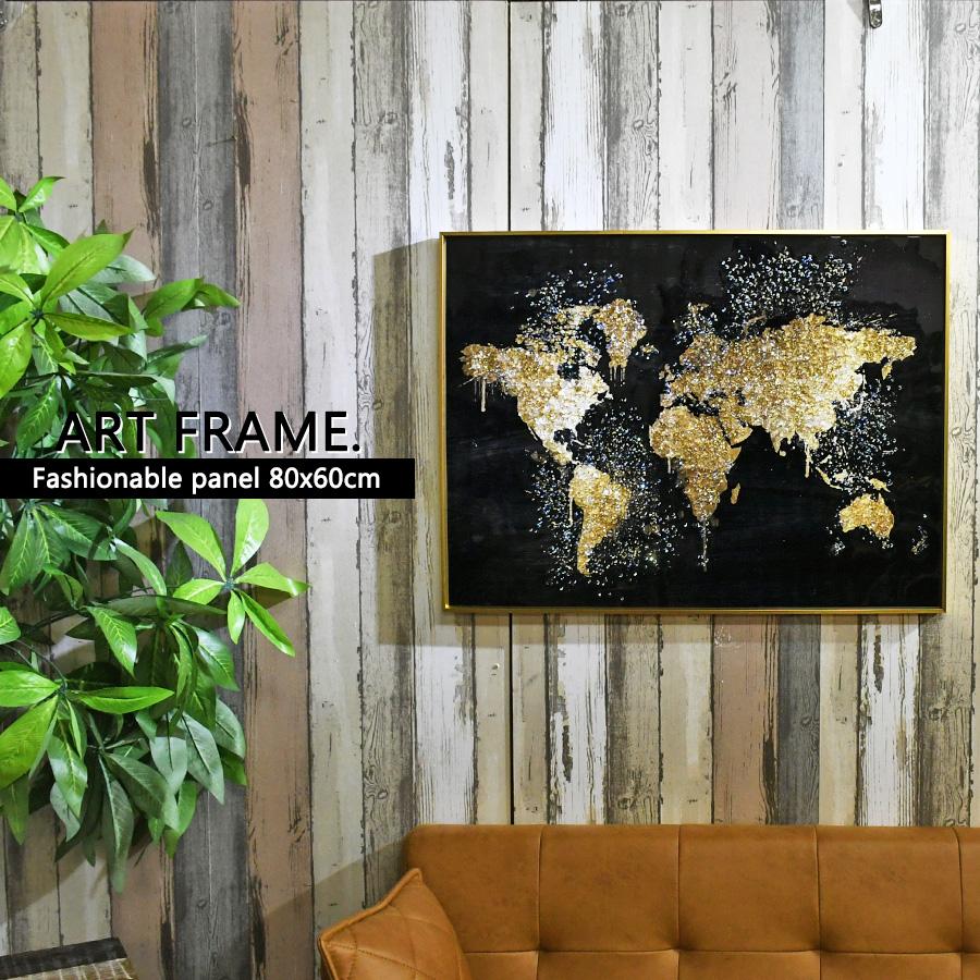 アートパネル 60×80 水晶絵 KH1082 世界地図 壁掛けパネル 絵 玄関