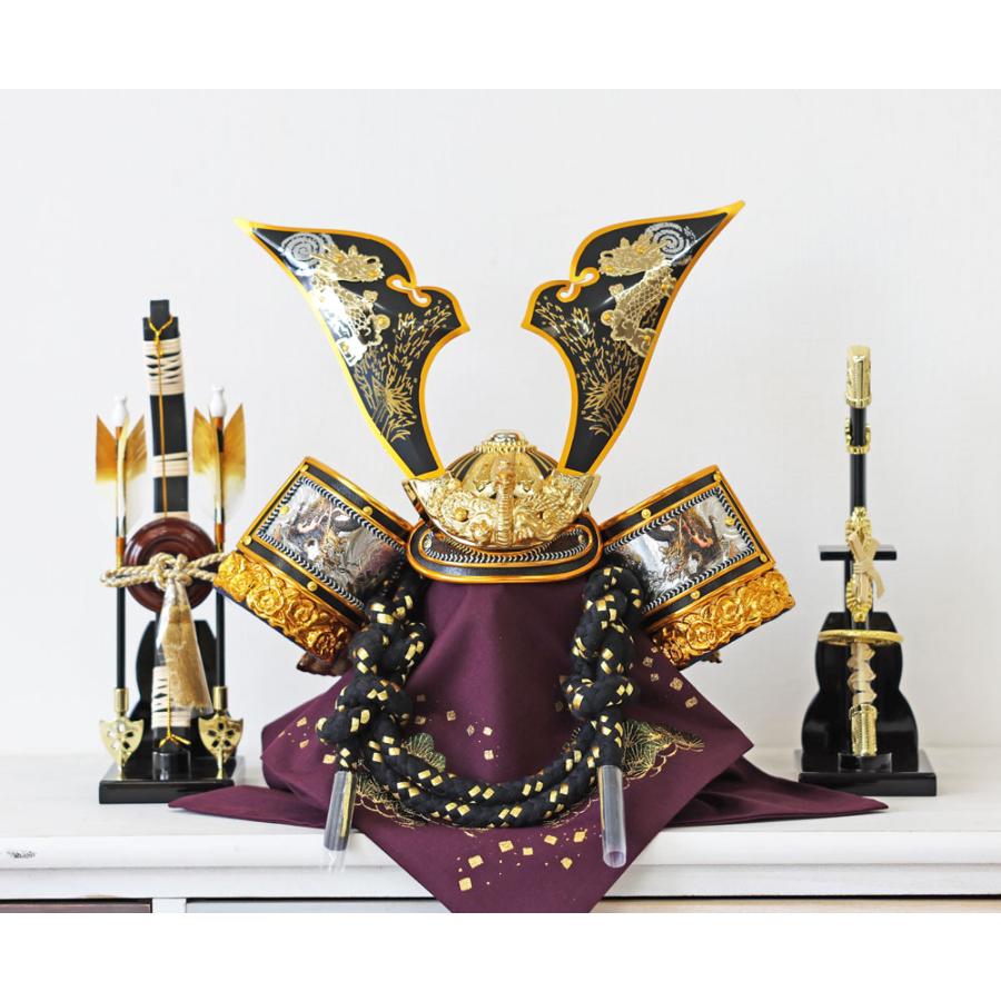 高級彫金飾りと弓太刀のセットが驚きの価格で 五月人形 コンパクト