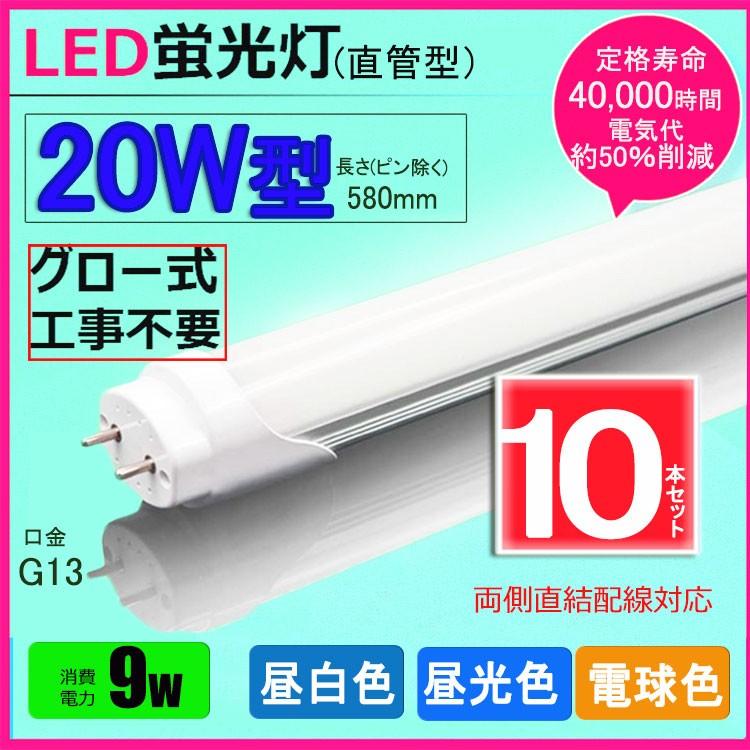 NISSIN LUX LED蛍光灯 20w形 昼光色 昼白色 電球色 led直管蛍光灯T8