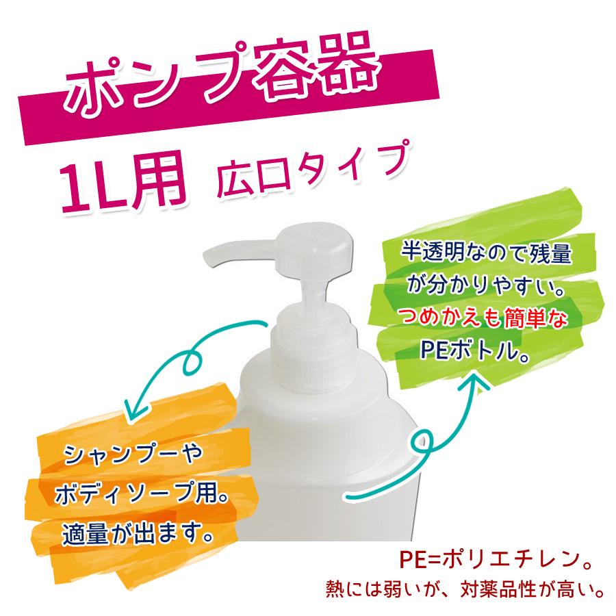 ポンプボトル 1000ml 単品 詰め替え 容器 シャンプー用 ディスペンサー