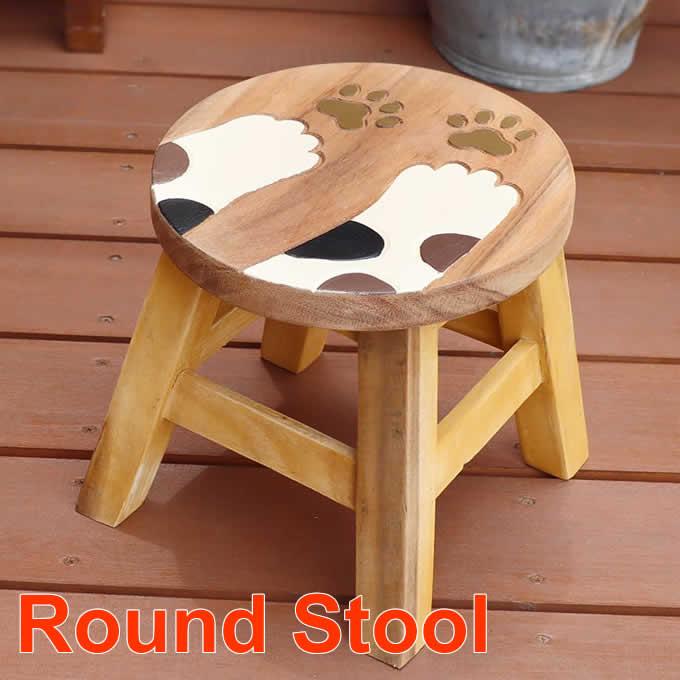 ラウンドスツール キャットハンズ ウッドスツール 木製 スツール