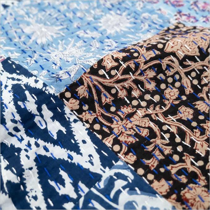 マルチクロス パッチワーク 刺し子 マルチカバー ハンドメイド 古布 1