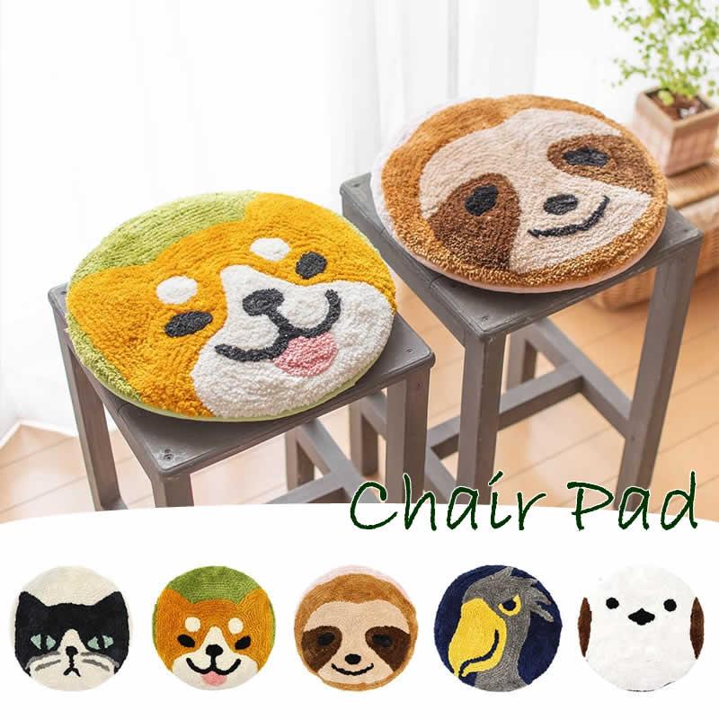 チェアパッド クッション アニマル 動物 ネコ イヌ ナマケモノ