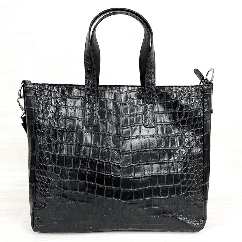 日本製 クロコダイル バッグ 黒 JRA 4109 センター取り ワニ 2way