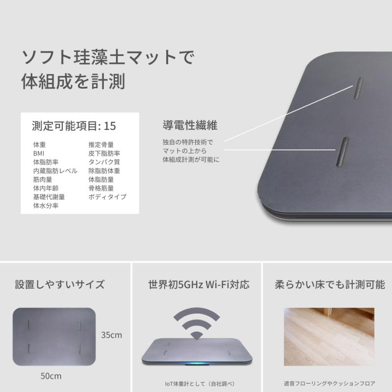 スマートバスマット Smart Bath Mat 体組成計 モデル バスマット 体重