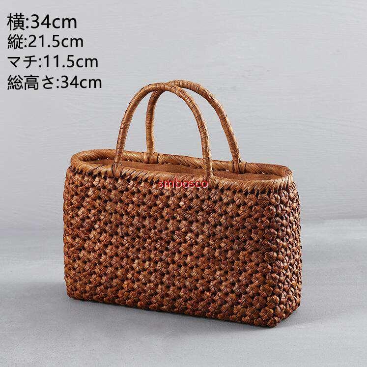 六角花編み 山葡萄かごバッグ 内布付き 山ぶどう 職人手作り 高級 籠