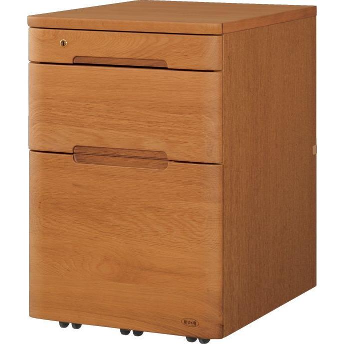 浜本工芸 ワゴン No.09移動袖A 引き出し3杯 スライドレール キャスター