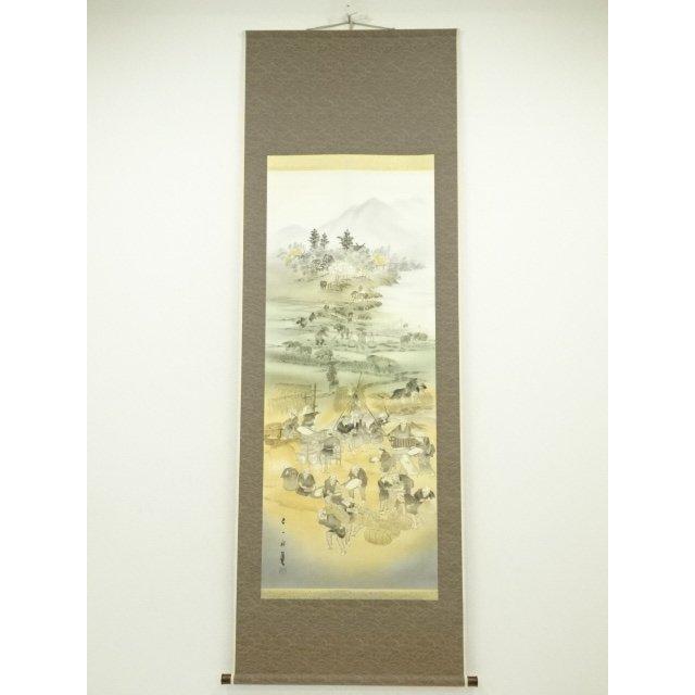 ys6924678; 宗sou 田中六一筆 豊穣春秋二十六景 肉筆絹本掛軸（共箱