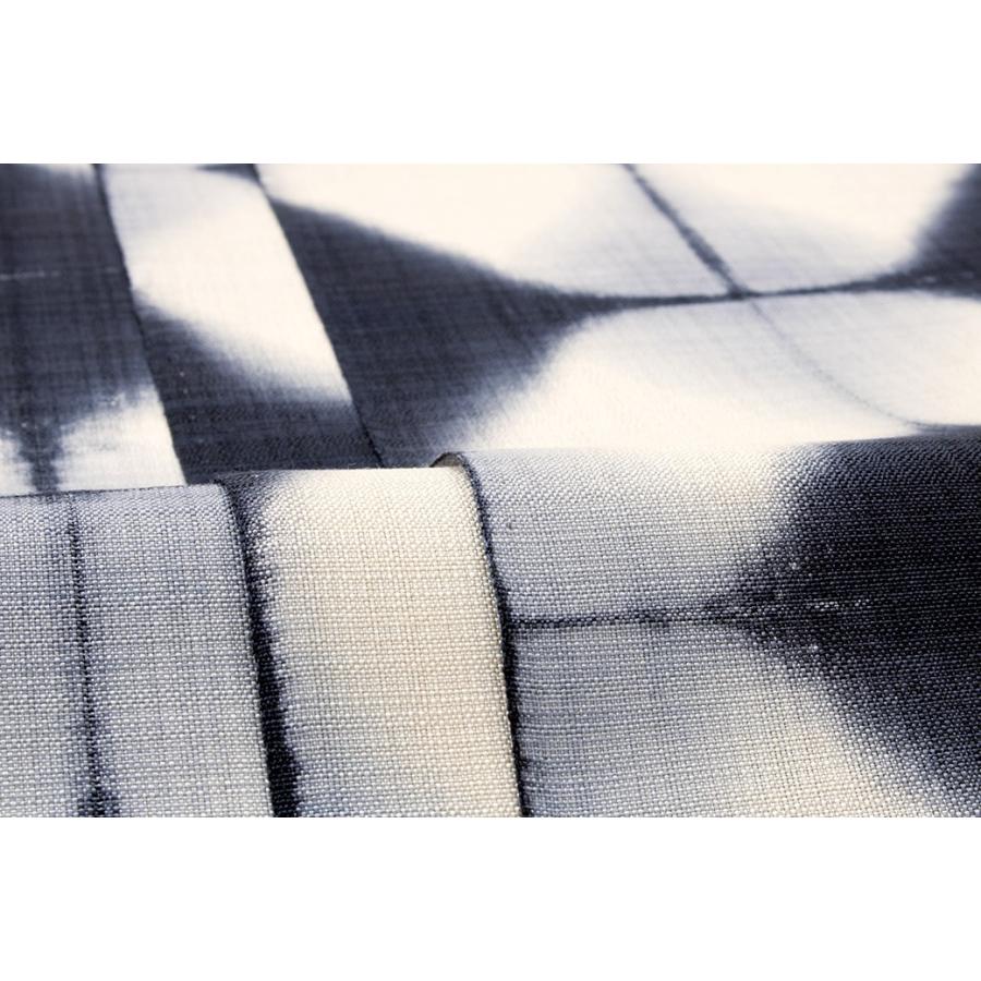 SOUBIEN（創美苑） 【未仕立て】名古屋帯 正絹 濃紺 ネイビー 菱