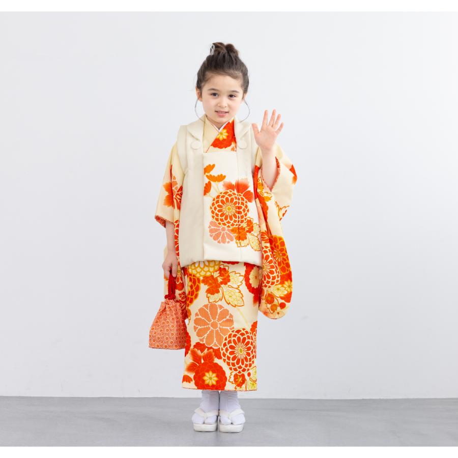 SOUBIEN（創美苑） レンタル 七五三 女の子 3歳 着物 被布 フルセット