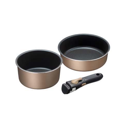 ブラナーノII IH対応着脱ハンドル鍋 2点セットA MB-2438 ( 1セット