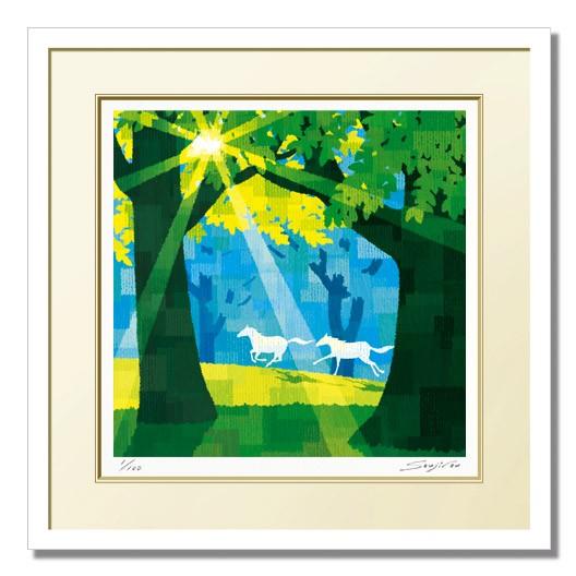 絵画 馬 和風 壁掛け インテリア 版画 風景画 風水 玄関 おしゃれ 額