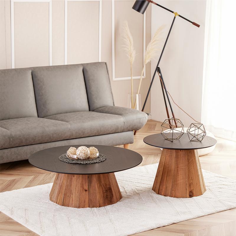 センターテーブル 丸 60cm ラウンドテーブル ローテーブル 木製