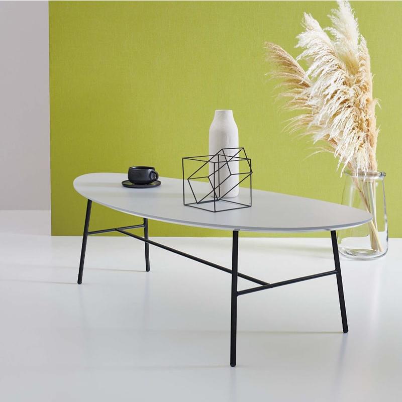 センターテーブル リビングテーブル ローテーブル 130cm 楕円 メラミン