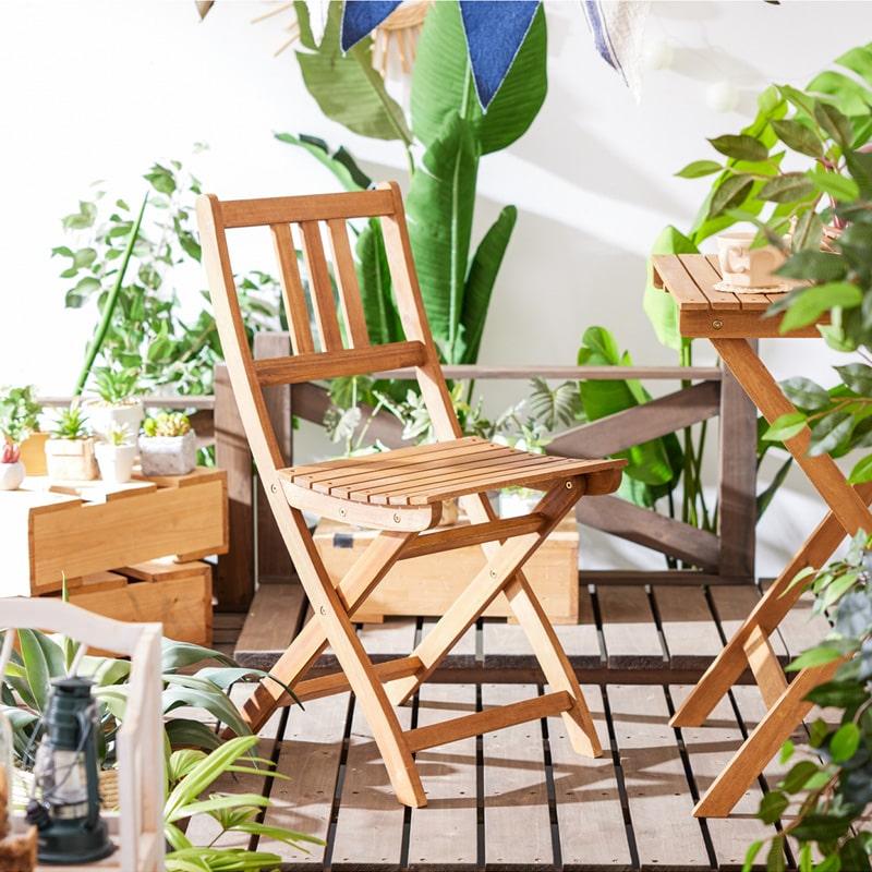 折りたたみチェア 完成品 2脚セット ガーデンチェア バルコニー テラス