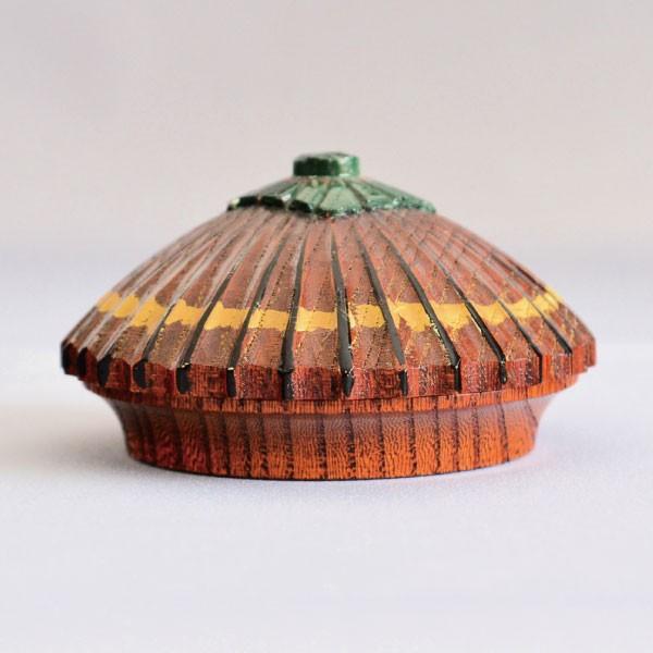 香合 茶道具 石津外記 作 欅摺漆 唐傘香合 : 茶道具専門店 (有)菊池