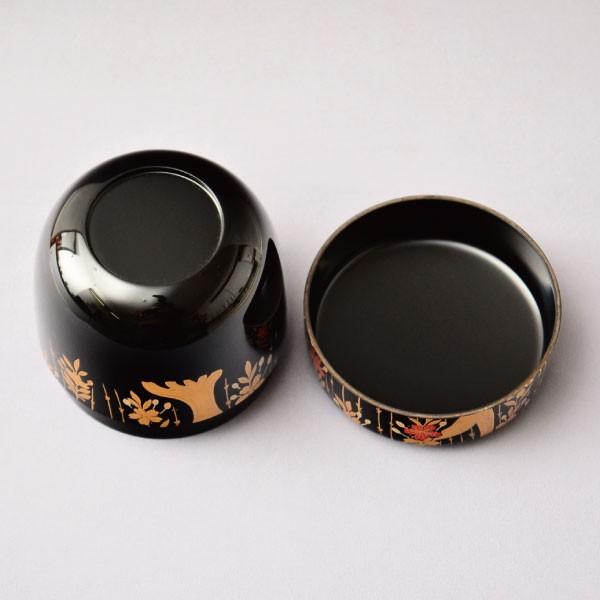 茶道具 棗 筑城筑良作 柳桜蒔絵 大棗 木製・本漆塗・切合口 : 茶道具