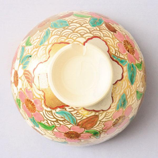 茶碗 茶道具 加藤ひろこ 作 金青海波桜茶碗 : 茶道具専門店 (有)菊池