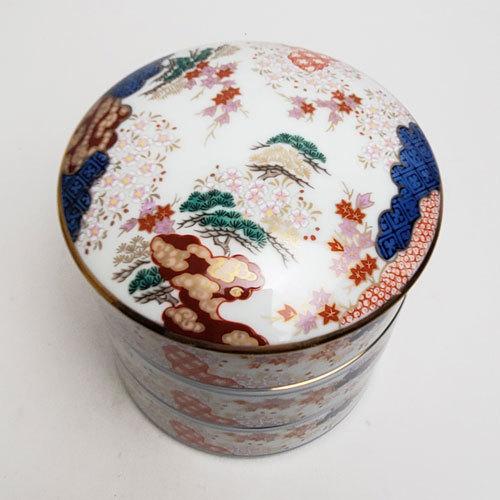 其泉窯 有田焼 春秋文 三段重（小）| 陶器 ミニ 重箱 3段 和食器