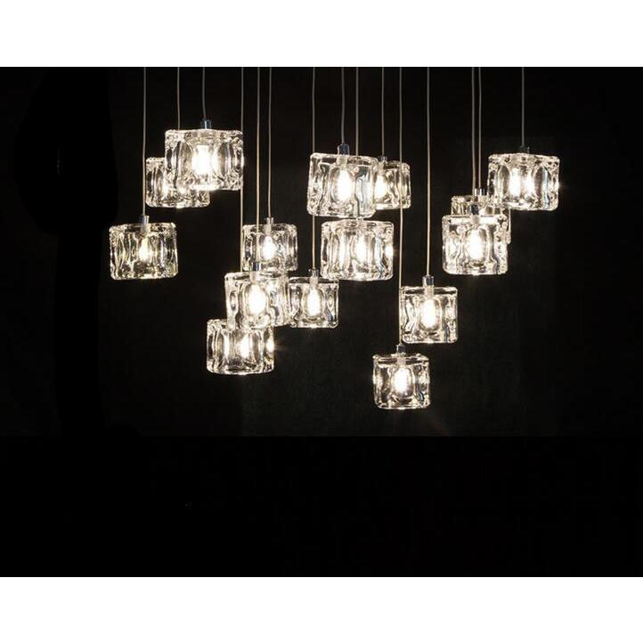 ペンダントライト 3灯 ガラスキューブ ガラスライト 北欧風