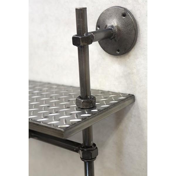 アメリカン レトロ ウォールシェルフ 収納 棚 ガレージ鉄板 配管 男前