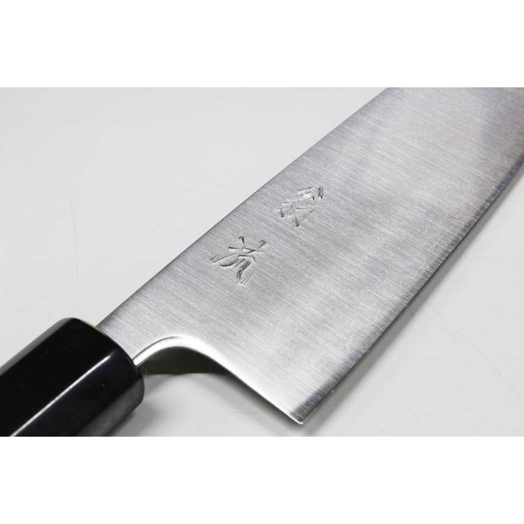 青紙スーパー ステン割込 三徳包丁 165mm 水牛八角柄 プレゼント