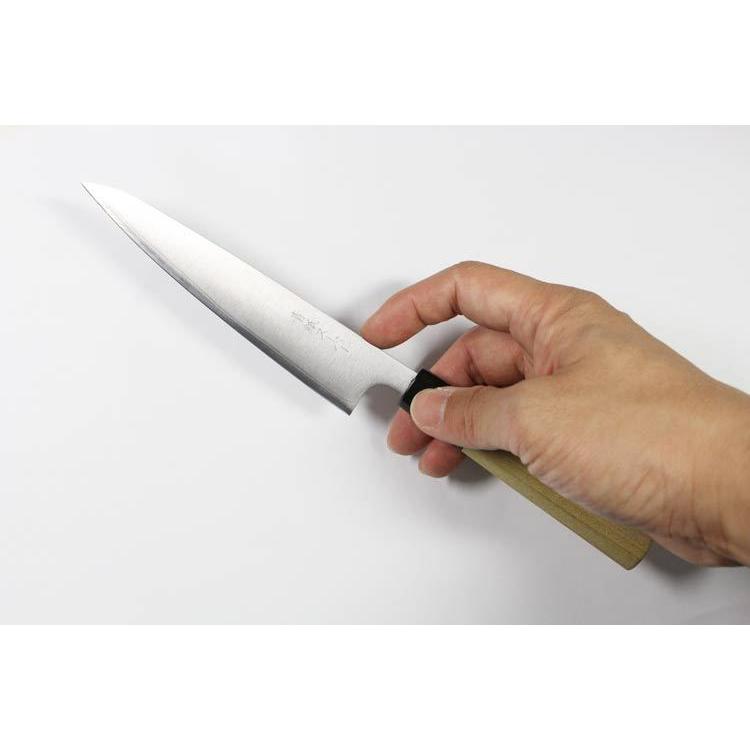 青紙スーパー ステン割込 ペティ 135mm 水牛八角柄 包丁 プロ 一生もの