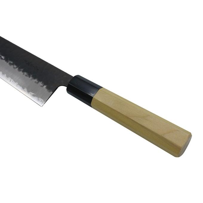 翁流 黒打槌目 青紙スーパー 牛刀 刃渡り240mm ステンレス本割込み 朴