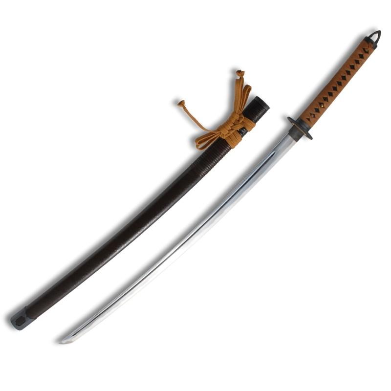 模造刀 居合刀 肥後二天拵え 上総介兼重 極上研磨刀身 大刀刀袋付 tks