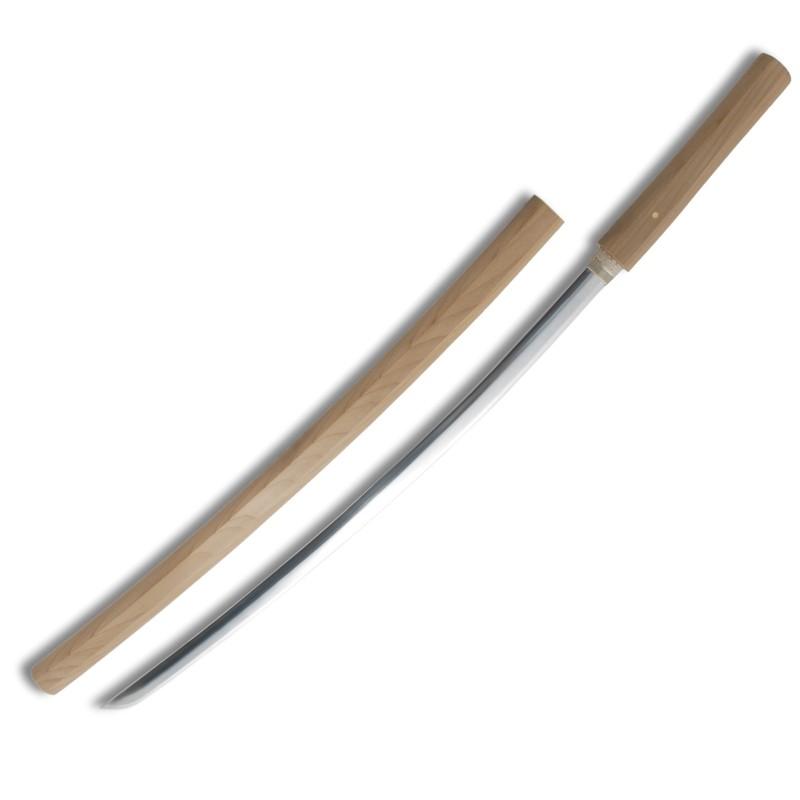 模造刀 忍者刀 素拵え白仕様 殺陣・舞踊刀 アルミ刀身 白鞘刀袋付 tks