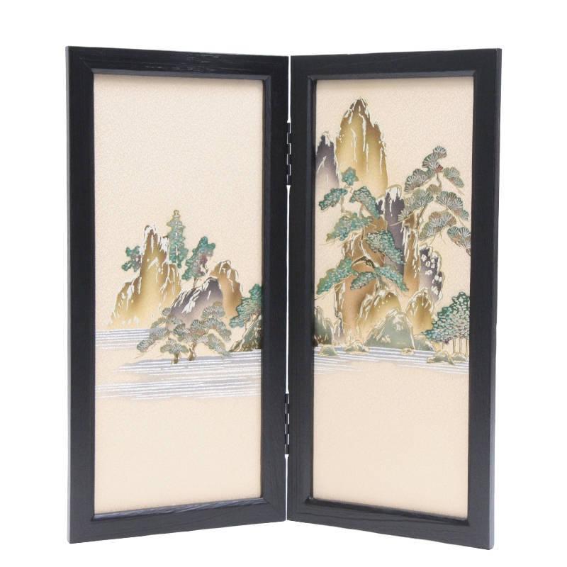 アウトレット品 五月人形屏風単品 25号五月屏風 二曲 松 21ya2061