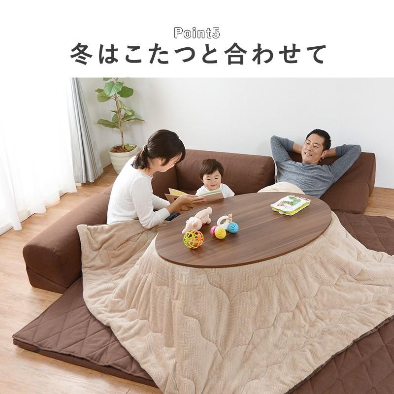 こたつ ソファ ローソファ コーナー セット L字 型 220cm コタツ用