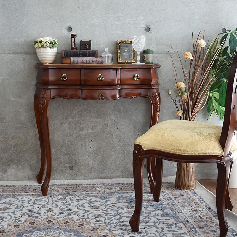 アンティーク コンソールテーブル デスク 机 おしゃれ 引き出し
