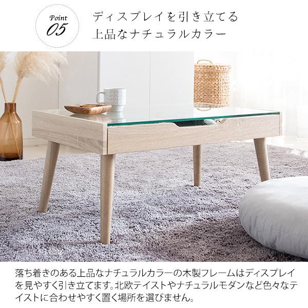 ガラステーブル リビングテーブル ディスプレイ コレクション テーブル